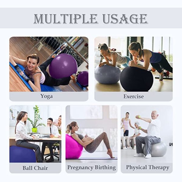 Ball for exercise, yoga, and physical therapy