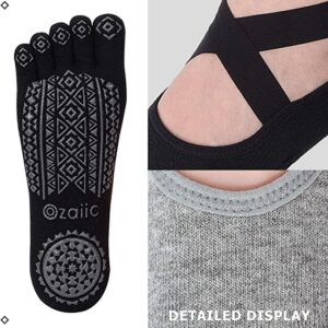  Ozaiic Yoga Socks For Women Non-Slip Grips & Straps