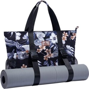 Bag with yoga mat holder