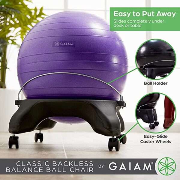 Secure and comfortable backless ball chair