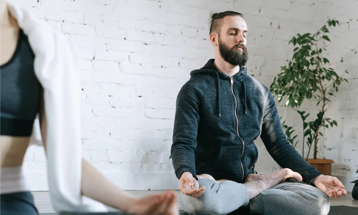 man doing meditation